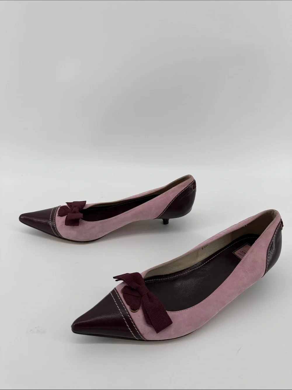 Vintage Y2K Coach Tulla Kitten Heels in Pink and Maroon 7.5B S38